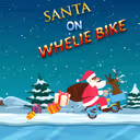 Santa On Wheelie Bike