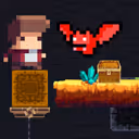 Tiny Man And Red Bat