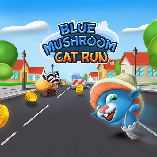 Blue Mushroom Cat Run