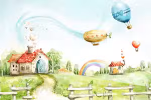 Cartoon Dreaming Scenes Slide