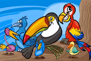 Exotic Birds Coloring