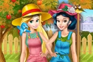 Princesses Working in the Garden